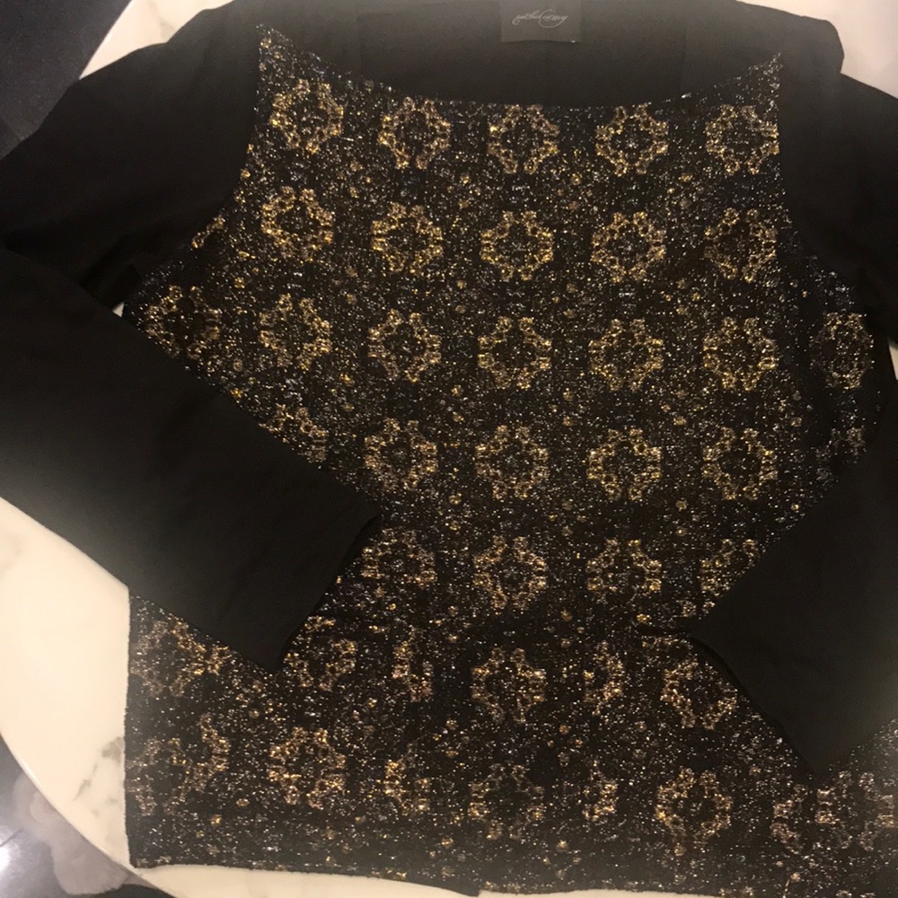 RACHEL COMEY dressy mix material top size 2